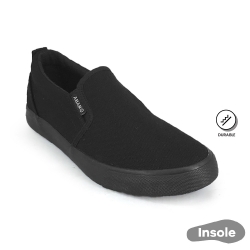 Black School Shoes ABARO 7295A Canvas Secondary Unisex
